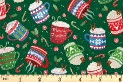 P&B Textiles - Christmas Miniatures 2 - Hot Chocolate - Green (CHM24724)
