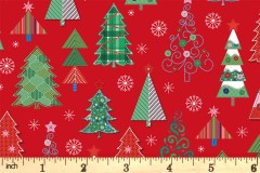 P&B Textiles - Christmas Miniatures 2 - Christmas Trees - Red (CHM24728)