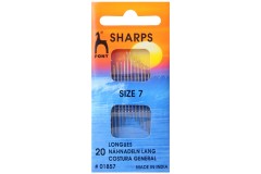 Pony Gold Eye Hand Sewing Needles, Sharps / Everyday, Size 7 (pack of 20)