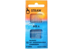Pony Gold Eye Hand Sewing Needles, Straw / Milliners, Size 6 (pack of 10)