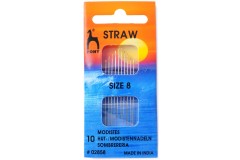 Pony Gold Eye Hand Sewing Needles, Straw / Milliners, Size 8 (pack of 10)