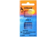Pony Gold Eye Hand Sewing Needles, Straw / Milliners, Size 9 (pack of 10)