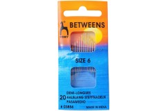 Pony Gold Eye Hand Sewing Needles, Betweens / Quilting, Size 6 (pack of 20)