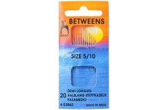 Pony Gold Eye Hand Sewing Needles, Betweens / Quilting, Sizes 5, 10 (pack of 20)