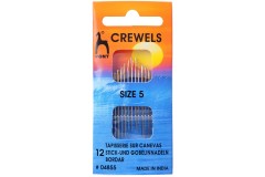 Pony Gold Eye Hand Sewing Needles, Crewels / Embroidery, Size 5 (pack of 12)