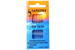 Pony Gold Eye Hand Sewing Needles, Tapestry, Sizes 18, 24 (pack of 6)