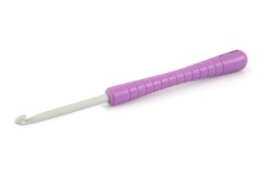Pony Single End Easy Grip Crochet Hook - Purple - 14cm (4.50mm)