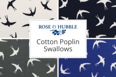 Rose & Hubble - Cotton Poplin Swallows