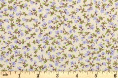 Rose & Hubble - Cotton Poplin Florals - Lilac on White (CP0034)