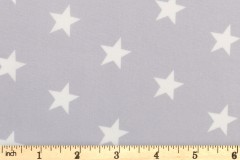 Rose & Hubble - Cotton Poplin Stars - Large - White on Silver (CP0083)