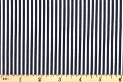Rose & Hubble - Cotton Poplin Stripes - 3mm - Navy and White (CP0145)