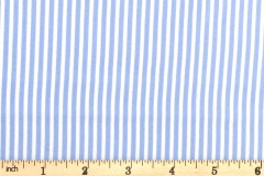 Rose & Hubble - Cotton Poplin Stripes - 3mm - Pale Blue and White (CP0145)