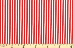 Rose & Hubble - Cotton Poplin Stripes - 3mm - Red and White (CP0145)