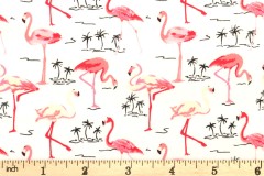 Rose & Hubble - Cotton Poplin Flamingos - Ivory (CP0480)