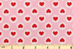 Rose & Hubble - Cotton Poplin Hearts - Framed Hearts - Pink (CP0883)