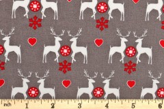 Rose & Hubble - Christmas Cotton - Reindeer Love - Silver (P258SI)