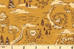 Riley Blake - 100 Aker Woods - 100 Aker Woods Map - Gold (C15171)