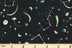 Riley Blake - Tiny Treaters - Milky Way - Charcoal with Glow in the Dark (GC10485)