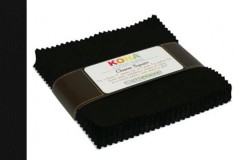 Kona Cotton Solids - Charm Pack - Black (CHS-124-42)
