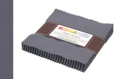Kona Cotton Solids - Charm Pack - Coal (CHS-204-42)