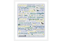 Riverdrift House - Birds and Words - Devon (Cross Stitch Kit)