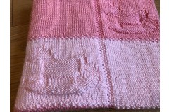 Peach Unicorn - Rocking Horse Baby Blanket (Bernat Yarn Pack)