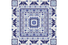 Riverdrift House - Hungarian Square Sampler - Blue (Cross Stitch Kit)