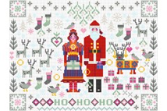 Riverdrift House - Santa and Mrs Claus Folkies Sampler (Cross Stitch Kit)