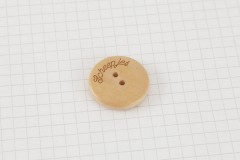 Scheepjes Varnished Olive Wood Round Button, 25mm