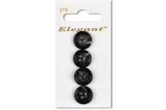 Sirdar Elegant Round 4 Hole Tortoiseshell Plastic Buttons, Grey/Black, 16mm (pack of 4)