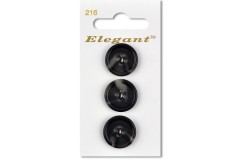 Sirdar Elegant Round 4 Hole Tortoiseshell Plastic Buttons, Grey/Black, 19mm (pack of 3)