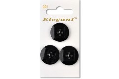 Sirdar Elegant Round 4 Hole Plastic Buttons with Textured Centre, Black, 22mm (pack of 3)