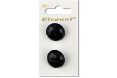 Sirdar Elegant Round Shanked Leather Look Plastic Buttons, Black, 22mm (pack of 2)