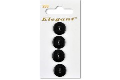Sirdar Elegant Round 2 Hole Plastic Buttons,  Black, 16mm (pack of 4)