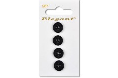 Sirdar Elegant Round 4 Hole Plastic Buttons with Square Centre, Black, 12mm (pack of 4)