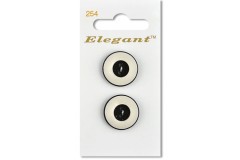 Sirdar Elegant Round 2 Hole Plastic Buttons, Black with White Rim, 19mm (pack of 2)