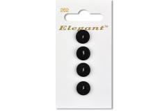Sirdar Elegant Round 2 Hole Plastic Buttons, Black, 11mm (pack of 4)