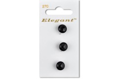 Sirdar Elegant Round Shanked Plastic Buttons, Black with White Circles, 9mm (pack of 3)