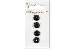 Sirdar Elegant Round 2 Hole Rimmed Plastic Buttons, Black, 11mm (pack of 4)
