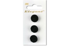 Sirdar Elegant Round Shanked Ornate Plastic Buttons, Black, 16mm (pack of 3)