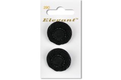 Sirdar Elegant Round Shanked Ornate Plastic Buttons, Black, 28mm (pack of 2)