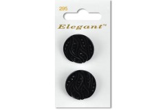 Sirdar Elegant Round Shanked Ornate Plastic Buttons, Black, 25mm (pack of 2)