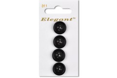 Sirdar Elegant Round 4 Hole Rimmed Plastic Buttons, Black 16mm (pack of 4)