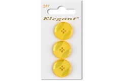 Sirdar Elegant Round 4 Hole Plastic Button, Yellow with Curve Design,19mm (pack of 3)
