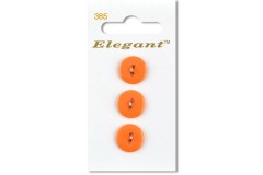 Sirdar Elegant Round 2 Hole Plastic Buttons, Orange, 16mm (pack of 3)
