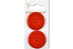 Sirdar Elegant Round 2 Hole Plastic Buttons, Red, 34mm (pack of 2)