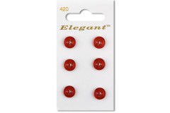 Sirdar Elegant Round 4 Hole Rimmed Plastic Buttons, Red, 9mm (pack of 6)