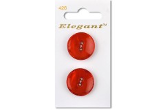 Sirdar Elegant Round 2 Hole Plastic Buttons, Red Glitter, 22mm (pack of 2)