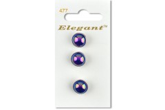 Sirdar Elegant Round Shanked Buttons, Iridescent Blue, 12mm (pack of 3)