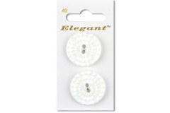 Sirdar Elegant Round 2 Hole Faceted Plastic Buttons, White, 28mm (pack of 2)